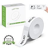 Nelko Genuine P21 Label Maker Tape, 14x40mm (0.55"x1.57"), Standard Laminated Thermal Label Tape Replacement, for Home Office, 180 Labels/Roll, White