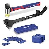 WORKPRO 43PC Laminate Flooring Installation Kit- Rubber Mallet with Fiberglass Handle, 17” Heavy Duty Pull and Pry Bar, Solid Tapping Block and 40 Spacers- Premium Wood Flooring Installation Tool
