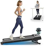 PACEROCKER Walking Pad Treadmill with 12% 9-Level Auto Incline, 450 lbs Capacity Under Desk Treadmills for Home with Bluetooth Speaker, 5 MPH, Carbon Black