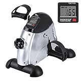 himaly Mini Exercise Bike, Under Desk Bike Pedal Exerciser Portable Foot Cycle Arm & Leg Peddler Machine with LCD Screen Displays