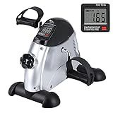 Mini Exercise Bike, himaly Under Desk Bike Pedal Exerciser Portable Foot Cycle Arm & Leg Peddler Machine with LCD Screen Displays