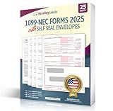 NextDayLabels 1099-NEC Forms for 2025, 4-Part Tax Forms, Vendor Kit of 25 Laser Forms and 25 Self-Seal Envelopes, Forms Designed for QuickBooks and Other Accounting Software