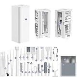 Ekoomar 32-in-1 Electronics Cleaning Kit - Keyboard, Phone, Computer & Laptop Cleaner Kit - Compatible for MacBook, AirPods & iPhone Charger Port Cleaning Tool - Tech Gadget Cleaner - White