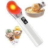 Heated Ice Cream Scoop Rechargeable, Electric Warming Ice Cream Scooper with LED Display, 5000mAh Battery, Food-Grade Metal, Easy Scoop for Hard Ice Cream, Gelato & Frozen Desserts