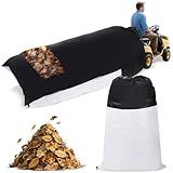 2025 Upgrated Large Lawn Tractor Leaf Bag Stitched with Tarp,Double-stitched at All Seams Resist Ripping,92.5''x53.2'' Leaf Collector for Riding Lawn Mower,Heavy Duty Leaf Grass Collection Bagger