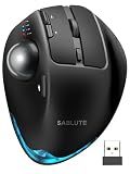 Ergonomic Wireless Trackball Mouse, Rechargeable Adjustable 0°/18° Angle