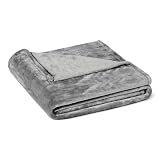 Amazon Basics Soft Fleece Throw Blanket, Ultra-Soft Flannel Fleece, Warm Cozy for Couch Sofa Bedroom, Fade-Resistant, 50 x 60 Inches, Gray
