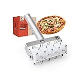 Chef Pomodoro Stainless Steel Pizza Dough Docker Roller (21 x 14.5 cm, Spike Length 7 mm) - Essential Kitchen Tool for Crackers Chef Pomodoro Stainless Steel Pizza Dough Roller