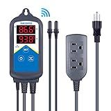 Inkbird ITC-306A WiFi Temperature Controller, Wi-Fi Aquarium Thermostat Heater Controller 120V~1200W Temperature Control with Two Probes only for Heater Aquarium Breeding Reptiles Hatching.