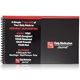Daily Medication Journal - Blood Pressure Log Book, Vital Signs and Blood Sugar Tracking, 12 Month Medical Journal, Compact Size, Spiral Bound, Made in USA