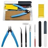 BXQINLENX Professional 9 PCS Model Tools Kit Modeler Basic Tools Craft Set Hobby Building Tools Kit for Gundam Car Model Building Repairing and Fixing(B)