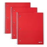 Amazon Basics 4x4 Graph Ruled Spiral Notebook, Poly Cover, 100 Sheets, 11" x 9", 3 pack