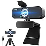 Lusinx 1080P Webcam for Computer/Laptop/Desktop/PC, External Camera with Microphone, USB Plug&Play, Auto Low Light Correction, Privacy Cover, Tripod, Wide Angle for Meeting/Online Video/Zoom