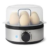 Amazon Basics Electric Egg Cooker for Hard-Boiled Eggs with Auto Shutoff, Dishwasher-Safe Parts, 7-Egg Capacity, BPA Free, Black