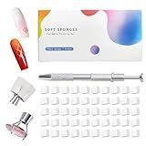 Karroy 100Pcs Soft Sponges for Ombre Painting Gel with Grabber, Professional Accessories for Ombre Gradient Painting Nail Gel Kit, Manicure DIY Tools (100PCS Sponges & Grabber)