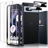 LK 2 Pack for Google Pixel 8 Screen Protector with 2 Pack Camera Lens Protector, HD Ultra-thin, 9H Hardness Tempered Glass Screen Protector for Pixel 8 [Fingerprint Compatible] Case Friendly