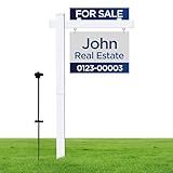 Real Estate Sign Posts Real Estate Signs Holder Realtor Sign Post 6ft Tall Made of Vinyl PVC Holds for Sale Yard Signs Up To 24 Inch