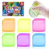 6 Pack Stress Cube Squishy Stress Balls for Adults Kids, Sensory Fidget Toys for Anxiety Stress Relief, Calming Toys Slow Rising Stress Balls Stretchy for Autism & ADHD, Malt Sugar Ball
