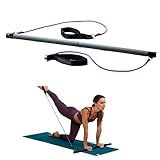 Gaiam Restore Pilates Bar Reformer Kit - Home Fitness Equipment for Total Body Workout - Includes Bar, Two 30-Inch Resistance Band Cords with Attached Foot Strap Loops - Exercise Guide Included