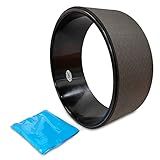 NGT 13 inch Yoga Wheel for Back Pain Strongest and Most Comfortable Dharma Yoga Prop Wheel with Free Bands (black-black)