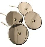 Keyfit Tools JUMBO 6 INCH WIDE Screw In Heavy Duty 304 Stainless Steel Low Profile Property Markers 4 Pack ~Frozen Ground NO Problem~ Screw in Survey Markers Flat Boundary Stakes Land Pins 6 Inch Wide