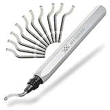 AFA Tooling - Deburring Tool Micro-Polished & Anodized Handle with 11 High-Speed Steel M2 Blades, Deburring Tool 3D Printing, Reamer Tool for Metal, PVC, Copper Pipe, Plastic, Resin & 3D Printed Edges