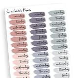 Date Covers 12 weeks, Day of the Week Stickers, Decorative Planning Stickers, 84 Stickers 1.5" in Length, Multicolor DB, Black Lettering