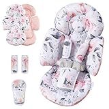 Generic Infant Car Seat Insert Compatible with Mamaroo Swing & Graco Swing and Infant Car Seat, Newborn Insert Baby Head Body Support, Reversible Design, Breathable Soft Fabric, 1Pcs - Pink Floral
