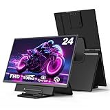24" Large Portable Monitor, 1080P FHD 100Hz Laptop Screen Extender, 125% sRGB IPS Monitor Extender, USB C HDMI Office Gaming with Detachable Stand, Travel monitor for Window MAC Phone Xbox Switch