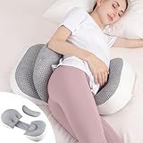 Chilling Home Pregnancy Pillow, Maternity Pillow for Pregnant Women, Pregnancy Pillows for Sleeping Portable, Pregnancy Wedge Pillow, Body Pillow Support for Back, Belly, Waist, Grey