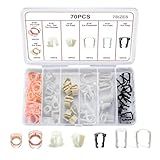 Tecledsn 70PCS Fuel Line Clips, Fuel Line Connector, 7 Size Nylon Fuel Line Repair Kit, 3/8" & 5/16" Fuel Line Retaining Clip Assortment Kit Replacement for Ford GM Chrysler