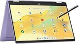 HP Convertible 2-in-1 Chromebook in Lavender 14" Touch HD Intel 4-Core up to 3.40GHz 4GB Ram 128GB Storage 4K Graphics Super-Fast WiFi Chrome OS (14b - Renewed)
