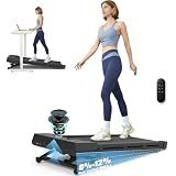 PACEROCKER Walking Pad Treadmill with 12% 9-Level Auto Incline, 450 lbs Capacity Bluetooth Speaker Under Desk Treadmills for Home Hiking, Black