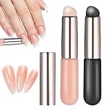2 PCS Silicone Ombre Nail Art Brush, Chrome Powder Applicator, Reusable Gel Polish Brush Gradient Nail Design Tool Soft Head Stamper for Manicure Chrome French Nails