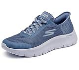 Skechers Women's Go Walk Flex Hands Free Slip-Ins - Grand Entry Sneaker, Blue, 7 US
