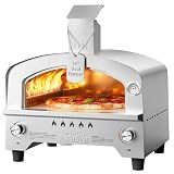 BIG HORN Gas Pizza Oven, Portable Propane Pizza Oven with 15 inch Pizza Stone, Stainless Steel Pizza Maker for Outdoor Cooking