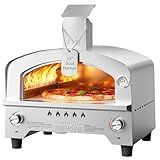 BIG HORN Gas Pizza Oven, Portable Propane Pizza Oven with 15 inch Pizza Stone, Stainless Steel Pizza Maker for Outdoor Cooking