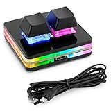 Ecarke Black 2-Key OSU Hot Swap Game Keyboards USB Wired RGB Mechanical Keypad,Autonomous Programming Macro with Software Switches