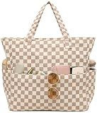 LEDAOU Large Beach Tote Bag Women Waterproof Sandproof Zipper Beach Tote Bag for Pool Gym Grocery Travel with Wet Pocket