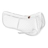 ECP Equine Comfort Products Adjustable Shock Absorbing Memory Foam Half Saddle Pad, Injury Prevention & Pressure Relief, Customizable Fit, Breathable for All Riding Styles, White