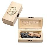 IUZOE Personalized Pocket Knife and Wooden Box for Groomsman, Groomsmen Proposal Gift, Groomsmen Gifts