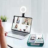 Ring Light Video Conference Lighting Kit 3200k-6500K Dimmable Led Clip on Computer Monitor Laptop Phone for Content Creator (YouTube/TikTok/Twitch) Makeup,Conference,Selfie,Video,Vlog (Black)