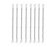 8PCS 20 Inch Stainless Steel Hanging Chains for Stained Glass Panels - Silver 304 Decorative Chains for Suncatcher Crystals and Hanging Baskets, Window Art & Outdoor Decor