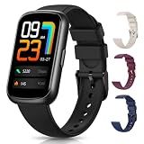 Fitness Trackers,Smart Watches for Men Women with 24/7 Heart Rate/Sleep Monitor, Fitness Watch with IP68 Waterproof, Health Activity Trackers for Android and iPhone Black