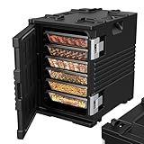95Qt Food Warmer with Wheels, 304 Stainless Steel Latch and Door Shaft, Catering Food Warmers for Parties, LLDPE Insulated Food Carrier for 6 Full-Size Pans (NOT Included), Hot Boxes for Catering