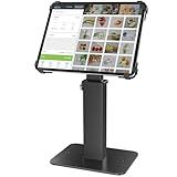 AboveTEK Anti-Theft iPad Kiosk Stand, 360 Rotation & Adj. Height 8.3"–13.4", Heavy-Duty Steel & Aluminum, Fits 9.7"-13" Tablets, Security Retail POS Tablet Stand for Business & Commercial Use