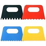 BOHUIZ 4Pcs Paint Scraper Tool, Plastic Putty Knife Textured Art Tools for Plaster, DIY Graffiti Oil Painting and Drawing Play for Texture Art on Canvas, Putty Acrylic Plaster Art Pottery Scraper Tool