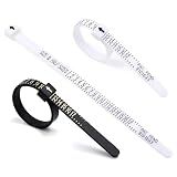 1-17 US Ring Sizer Gauge, Upgraded Plastic Ring Size Finger Measuring Tool Set Reusable Finger Size Gauge Measure Tool Jewelry Sizing Tools, Black & White