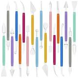 Clay Tools 18PCS Air Dry Clay Double-Ended Tool Kit Plastic Clay Sculpting Tools Set for DIY Pottery, Modeling Molding Polymer Clay
