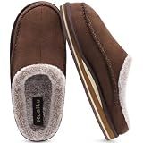 KuaiLu Mens Slippers Orthopedic Arch Support Suede Fluff Plush Home Shoes